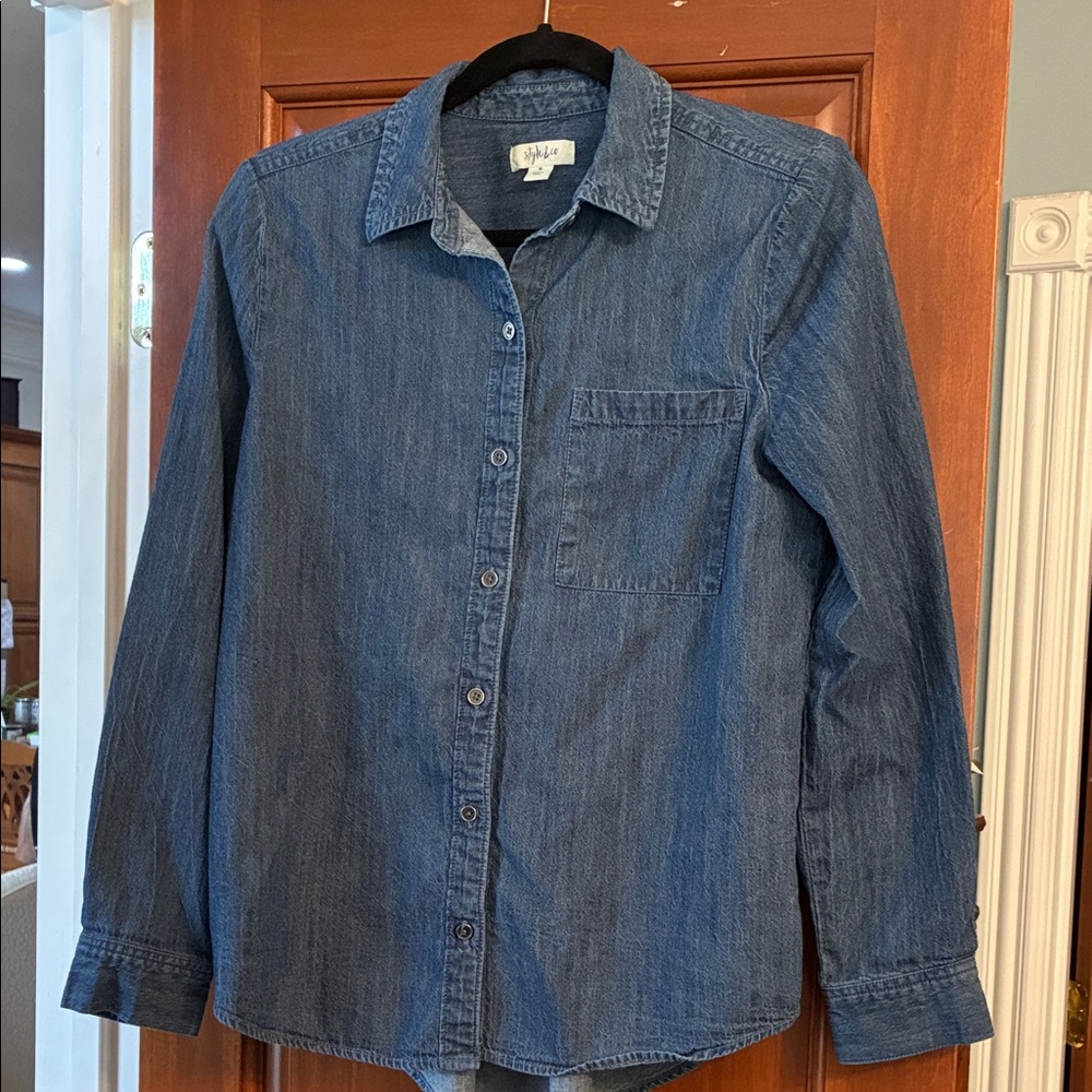 Style & Co. Blue Denim Blouse